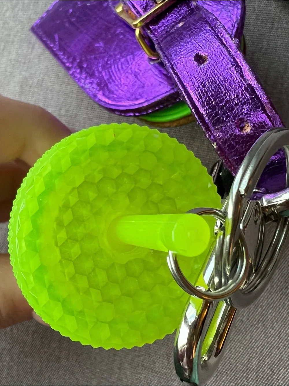Louis Vuitton Bag Charm HALLOWEEN Starbucks Eyes Glow Dark Green Metallic Purple